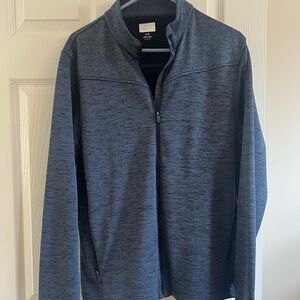 Men's Heathered Blue Full-Zip Sweater